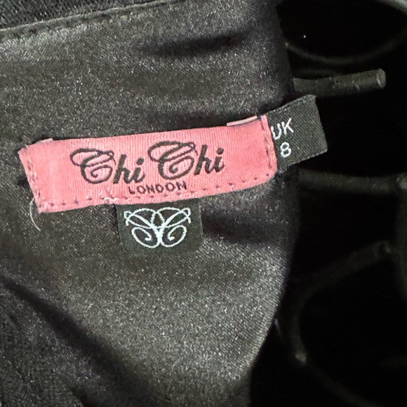 Chi Chi London Women's Bronte A-Line Lace Tulle Black Dress Size UK 8/US 4 - Picture 12 of 13